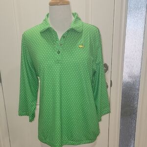 Peter Millar Green Masters Polka Dot Down Shirt